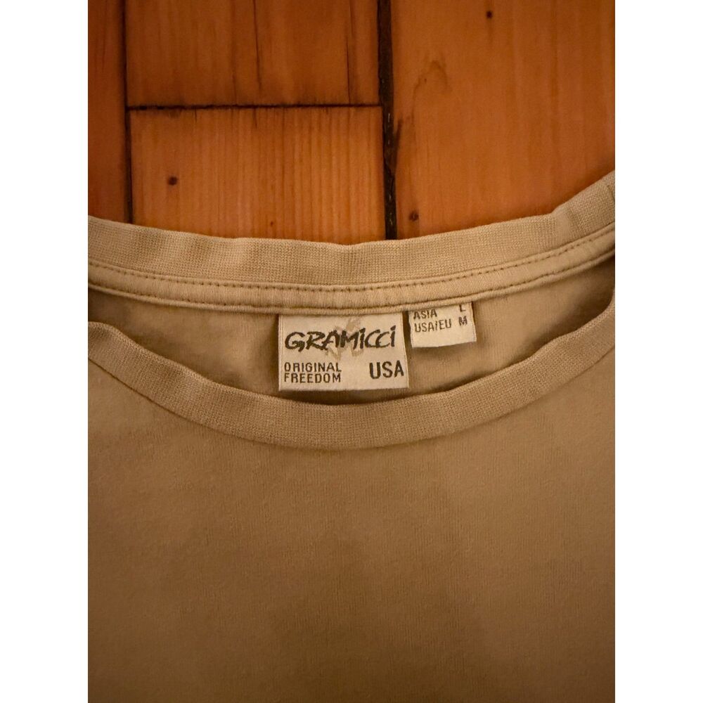 GRAMICCI men's pocket tee t-shirt beige 100% cotton Medium - Picture 3 of 4